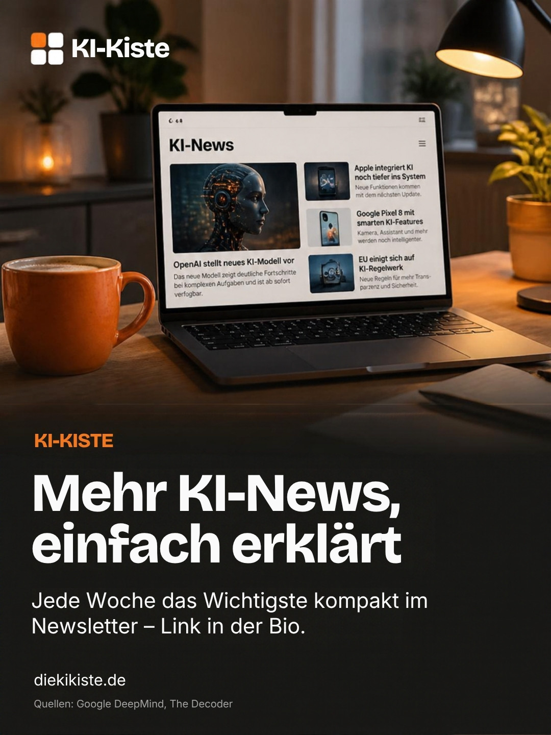 Abschlussfolie: Mehr KI-News im Newsletter