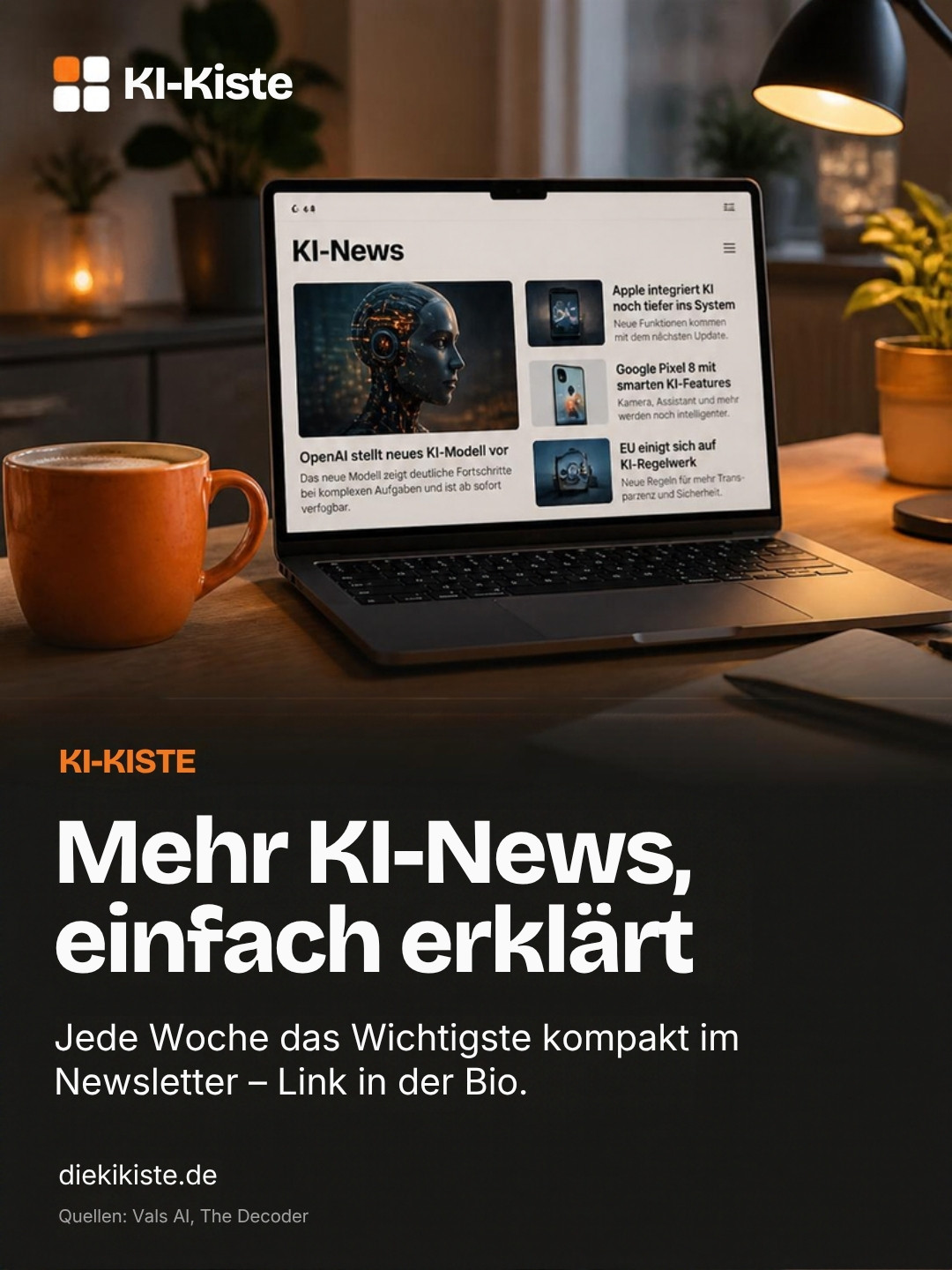 Abschlussfolie: Mehr KI-News im Newsletter
