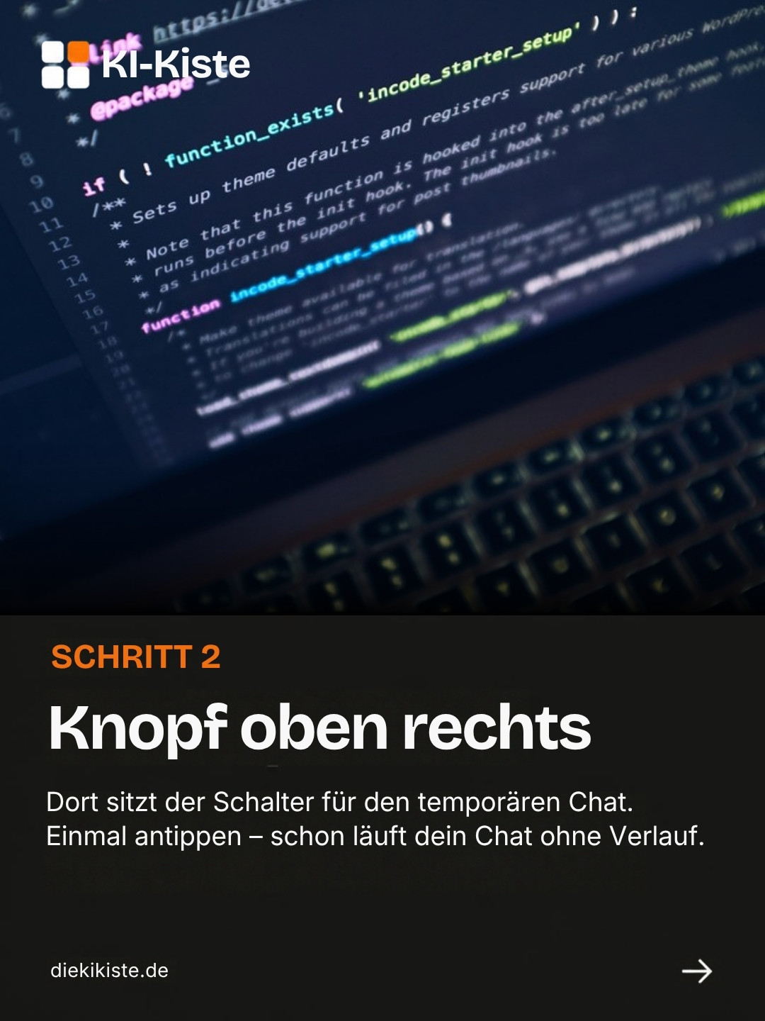 Schritt 2: Knopf oben rechts